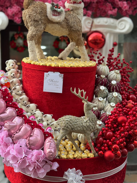 Yeni Yıl Premium Aranjman 🎄 – Işıltılı Kırmızı Tasarım