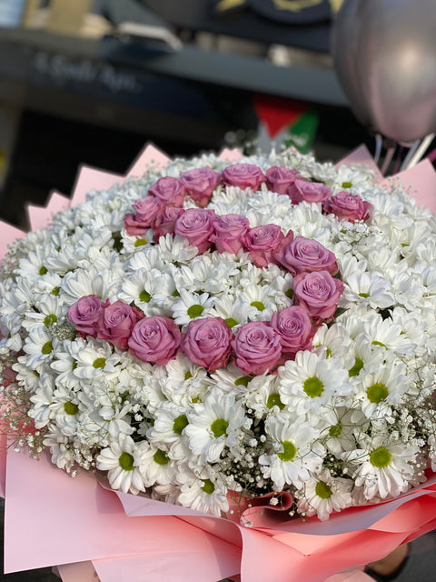 DEV HARFLİ PAPATYA BUKETİ 💝