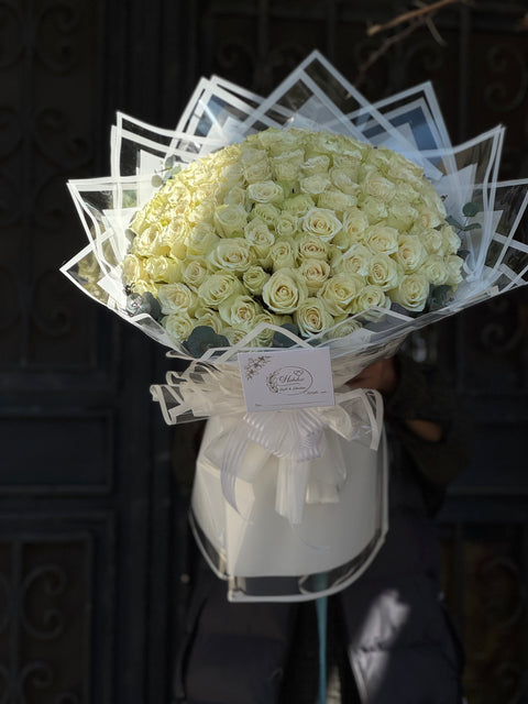 101 WHITE ROSES WITH PURE LOVE 🤍