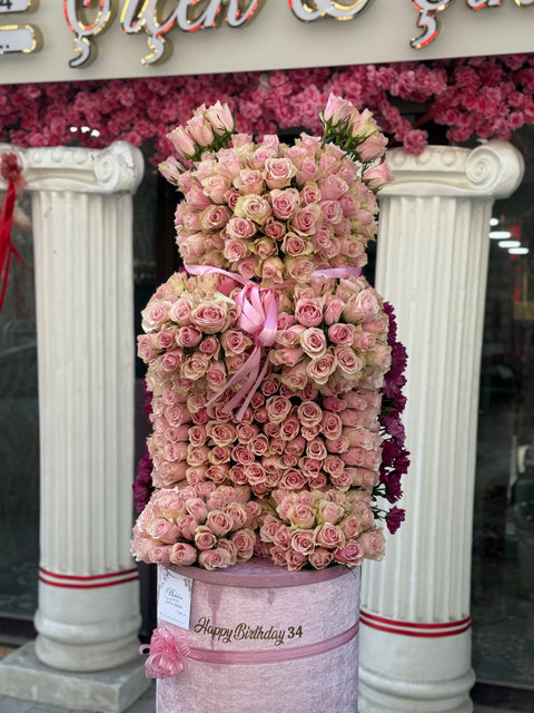 💖 GÜL AYICIK TASARIMI LÜKS KUTU 💖 500 ADET CANLI GÜL