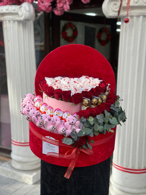 🌹 LÜKS TASARIM 50 CM ÖZEL KUTU🌹 KIRMIZI CANLI GÜL