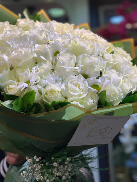 41 WHITE ROSES OF JOY 🤍