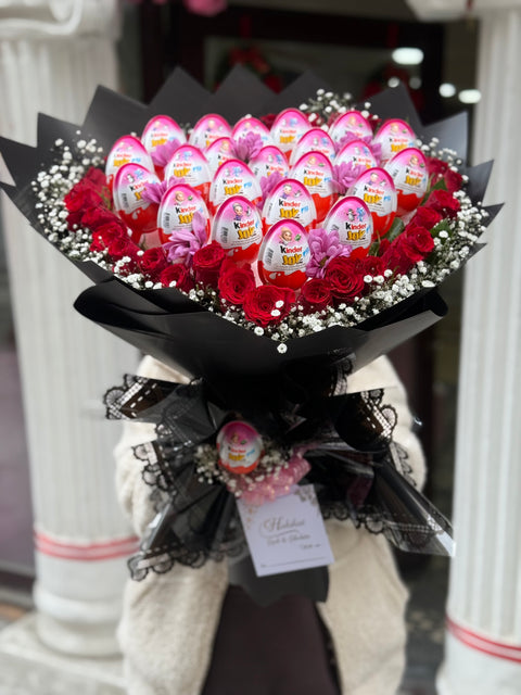💖 KINDER & KIRMIZI GÜL LÜKS BUKET TASARIMI 💖