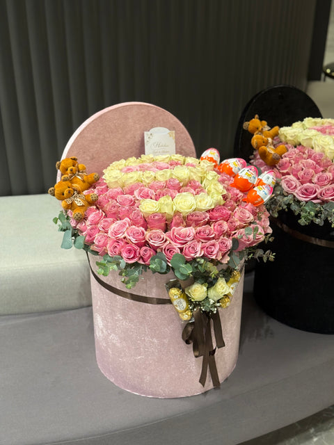 Her İsme Özel Lüks Canlı gül kutu tasarımı ve çikolata. Açıklamayı okuyunuz!