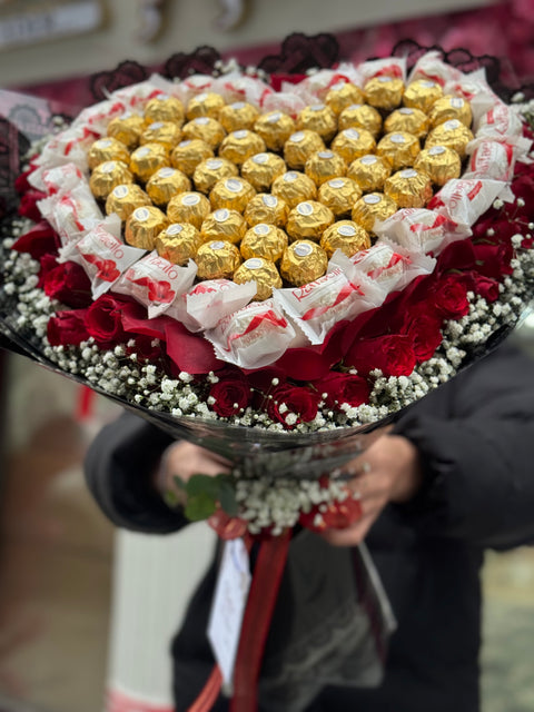 KALPLİ LÜKS ÇİKOLATA & GÜL BUKETİ 🍫🌹