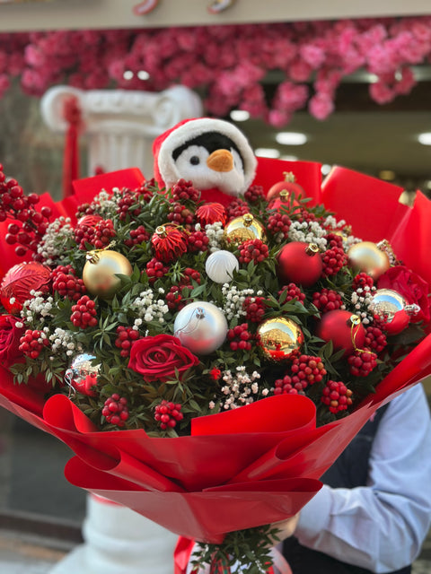 KIRMIZI YILBAŞI KOKİNA BUKETİ - Yeni Yılın En Şık ve Anlamlı Tasarımı