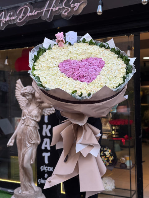 ROSE AND TEDDY BEAR ALL IN ONE GIANT GIFT 🧸