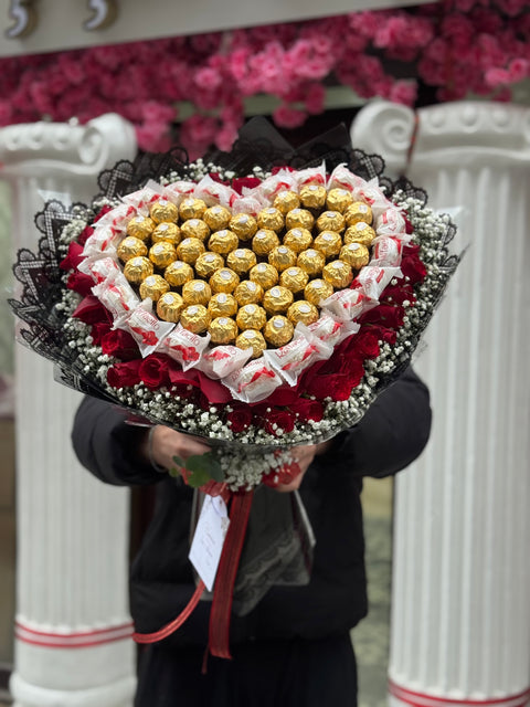 KALPLİ LÜKS ÇİKOLATA & GÜL BUKETİ 🍫🌹