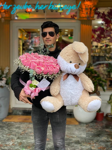 KUTUDA PEMBE İTHAL GÜL 💗