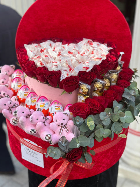 🌹 LÜKS TASARIM 50 CM ÖZEL KUTU🌹 KIRMIZI CANLI GÜL