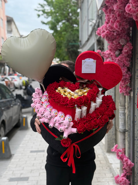 50 CM KADİFE Özel tasarım kutu lüks çikolata