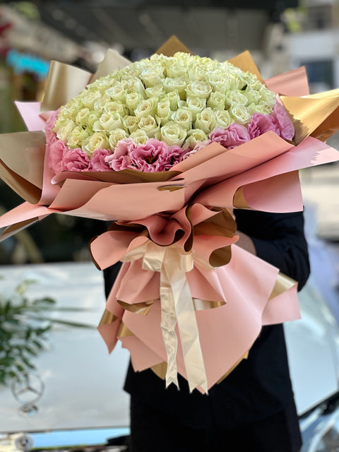 İTHAL GÜL VE PEMBE LİSYANTUS 💝