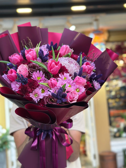 ÖZEL MOR ÇİÇEK TASARIMI 💗