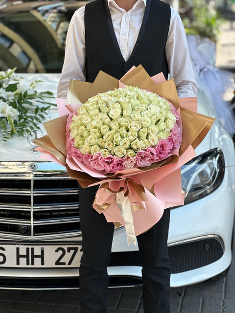 İTHAL GÜL VE PEMBE LİSYANTUS 💝