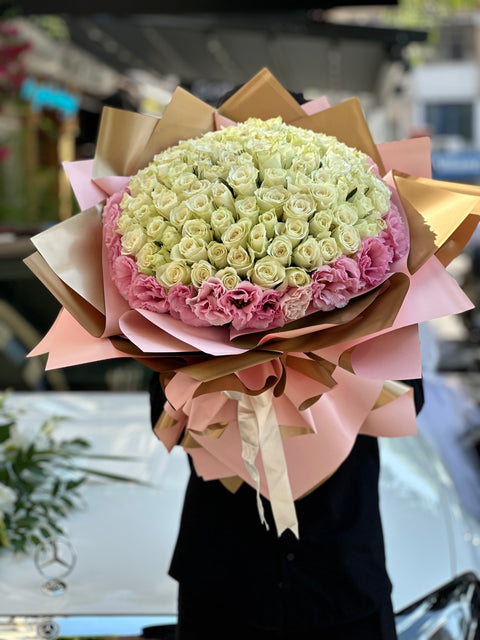 İTHAL GÜL VE PEMBE LİSYANTUS 💝