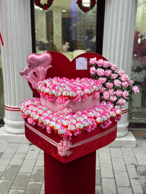 KALPLİ DEV KINDER SÜRPRİZ & GÜL TASARIMI 💝🍫🌹