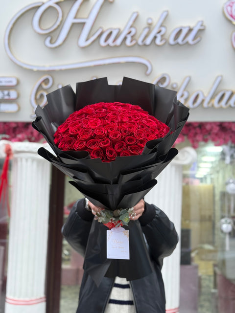 101 AŞK DOLU NEŞELENDİREN GÜL BUKETİ 🌹