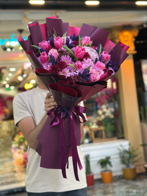 ÖZEL MOR ÇİÇEK TASARIMI 💗