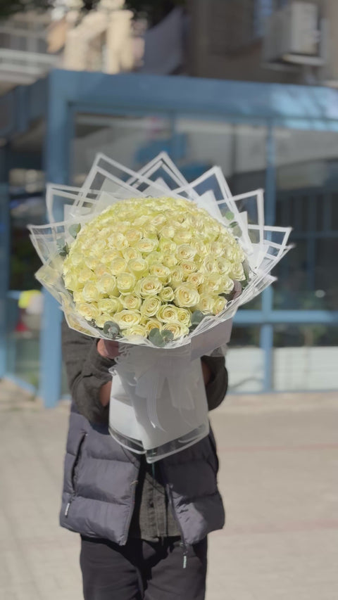 101 WHITE ROSES WITH PURE LOVE 🤍